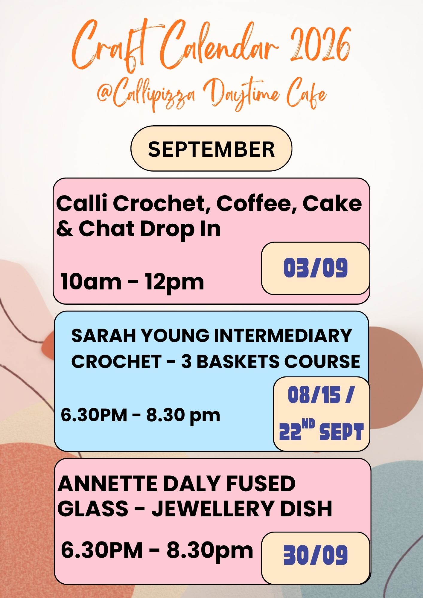 September Craft Calendar