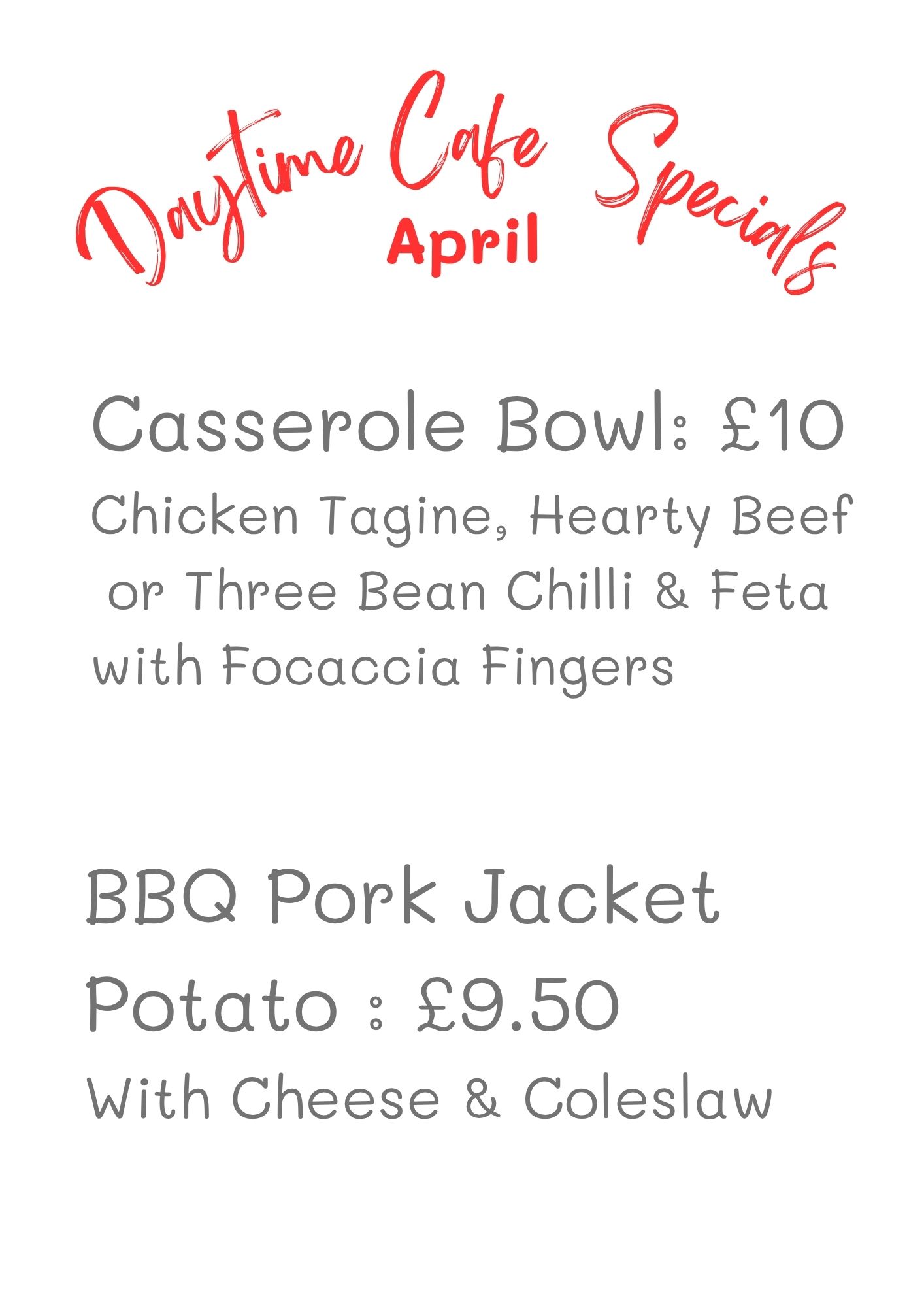 Special Offers for April