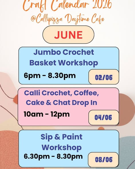 June Craft Calendar