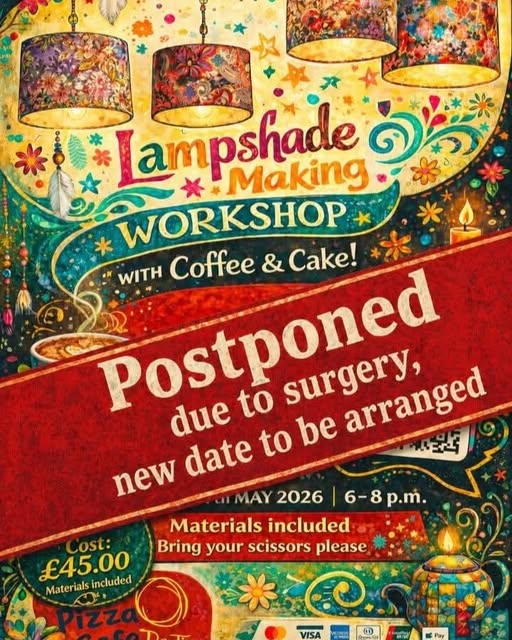 Lampshade Workshop Postponed